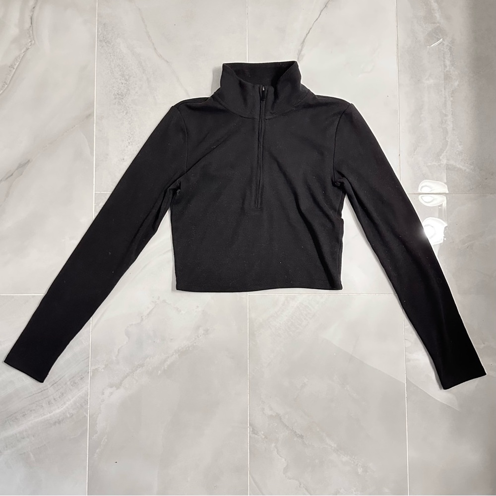 Sunday Best Black Half-Zip Longsleeve - Picture 2 of 11